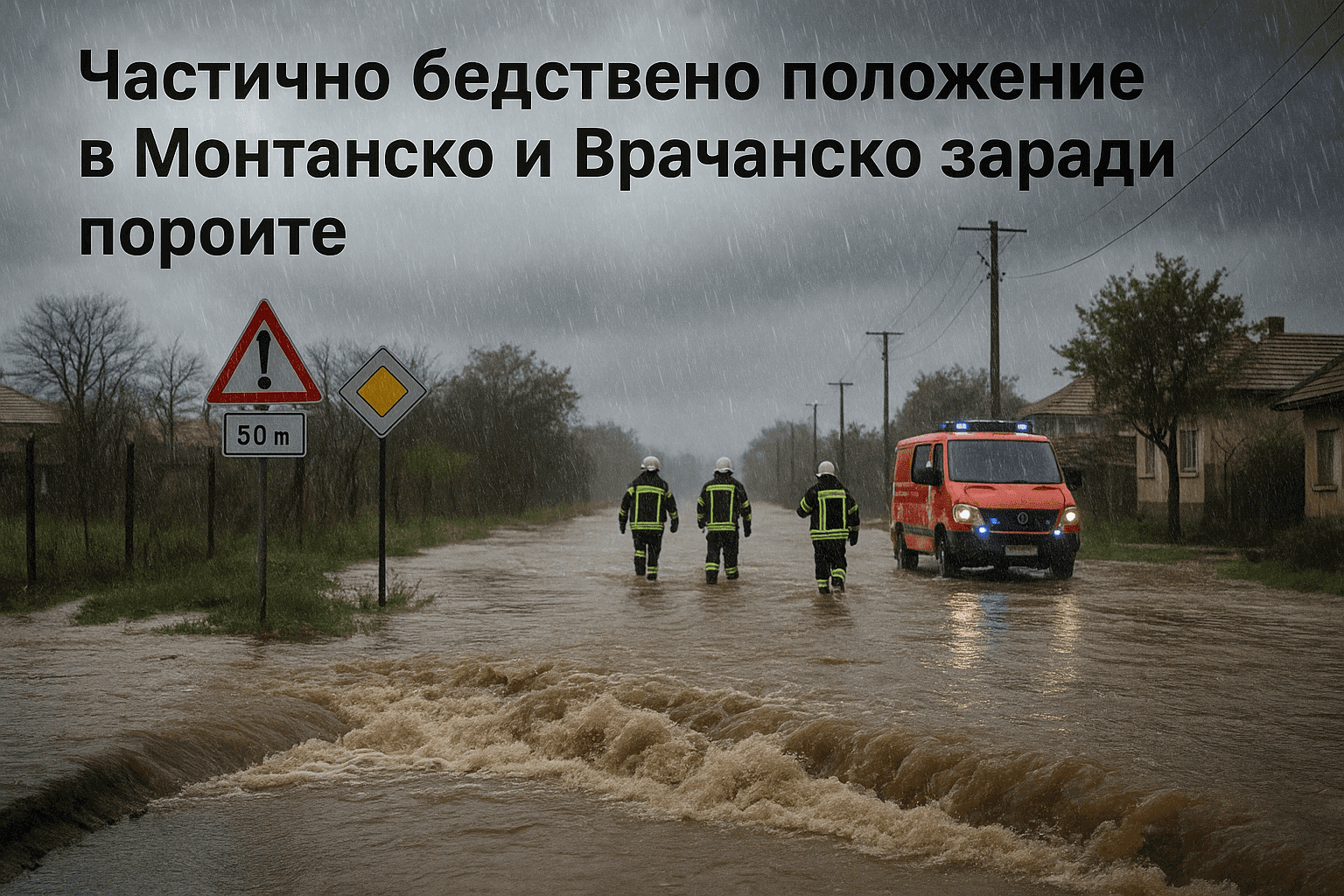 ​Частично бедствено положение в Монтанско и Врачанско заради пороите