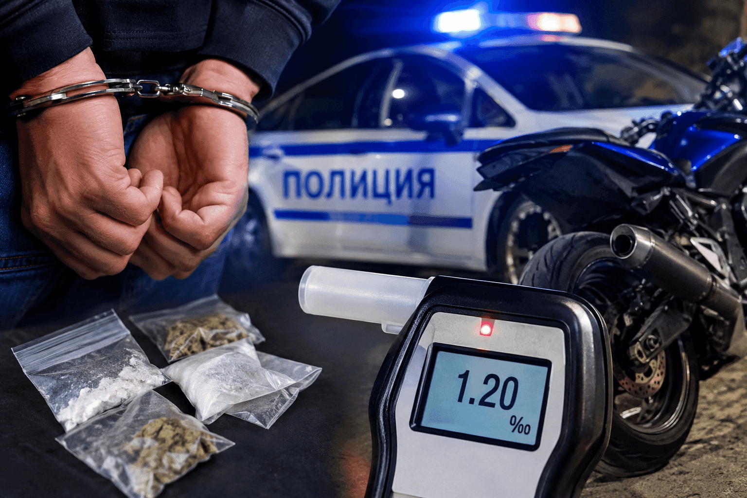 Двама с наркотици, моторист дрогиран, а шофьор на бус пиян – серия арести в Пазарджик