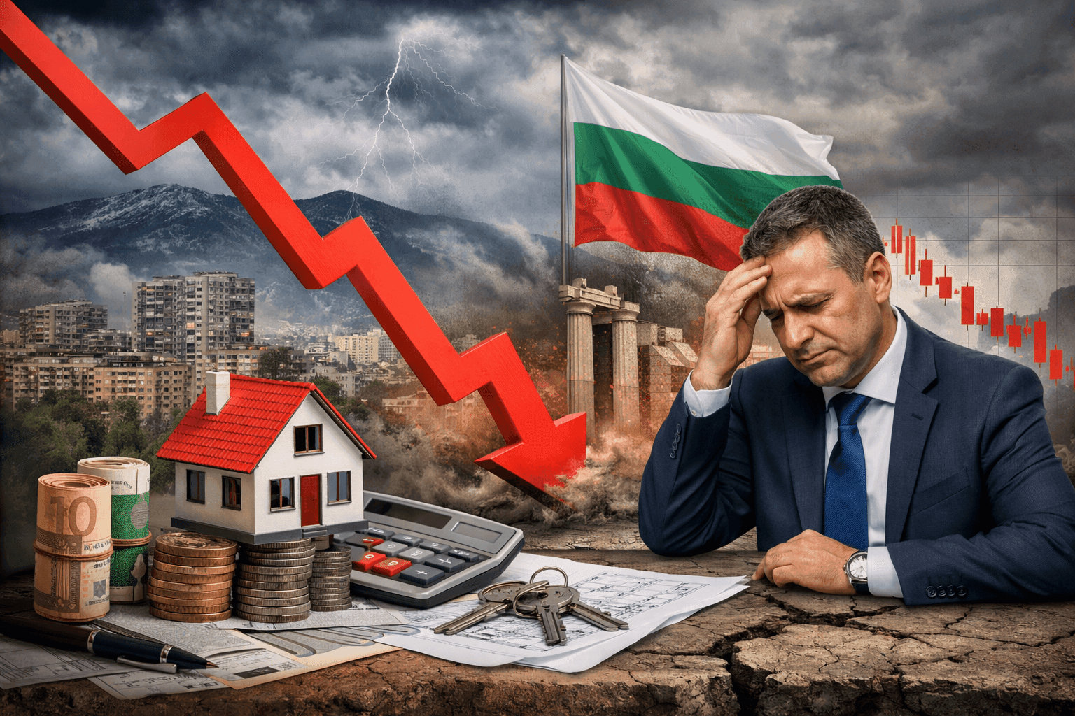 Имотният пазар в България влиза в плато: Брокер предупреждава за тежка икономическа криза