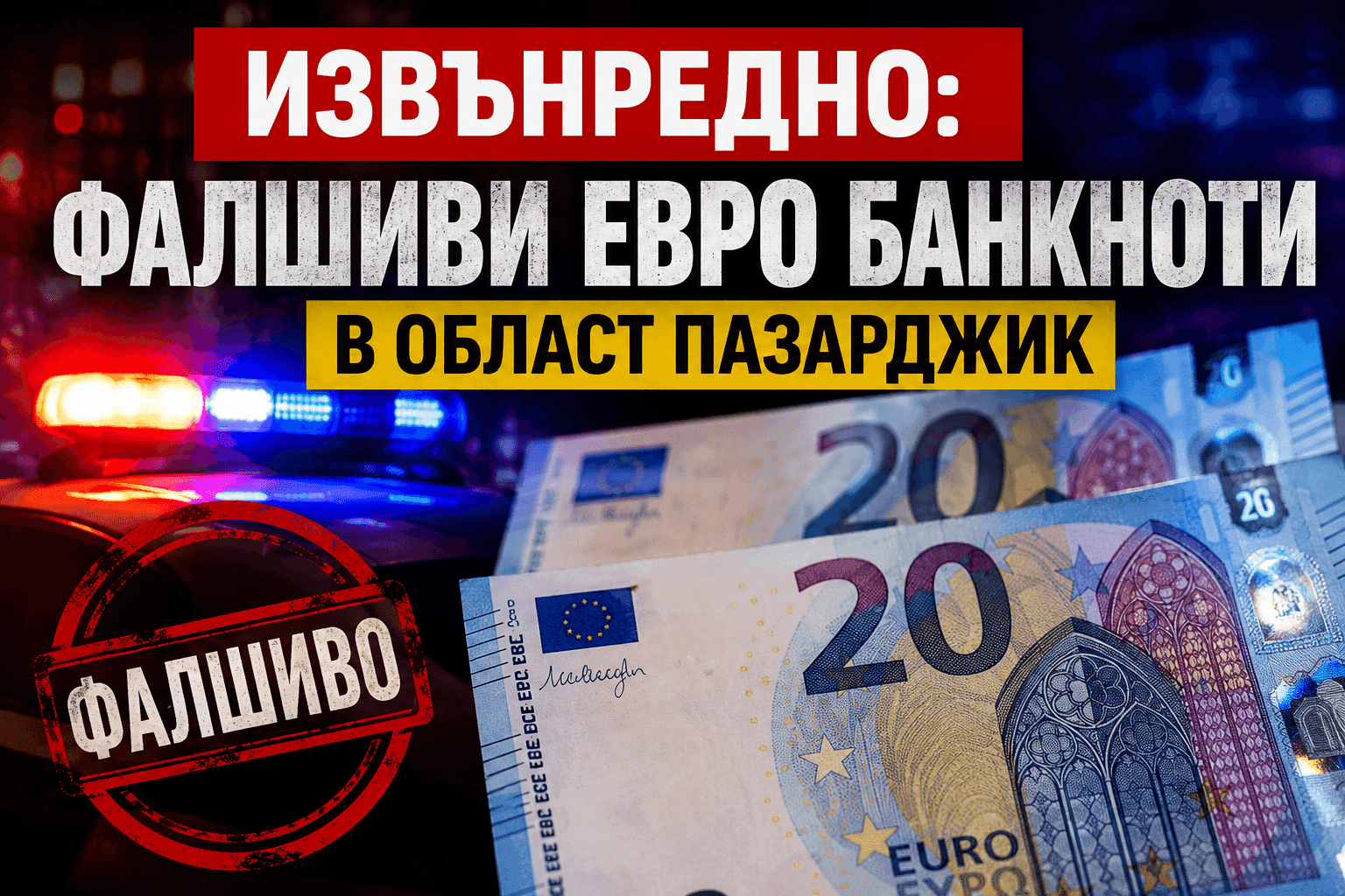 ИЗВЪНРЕДНО: Фалшиви евро банкноти в област Пазарджик