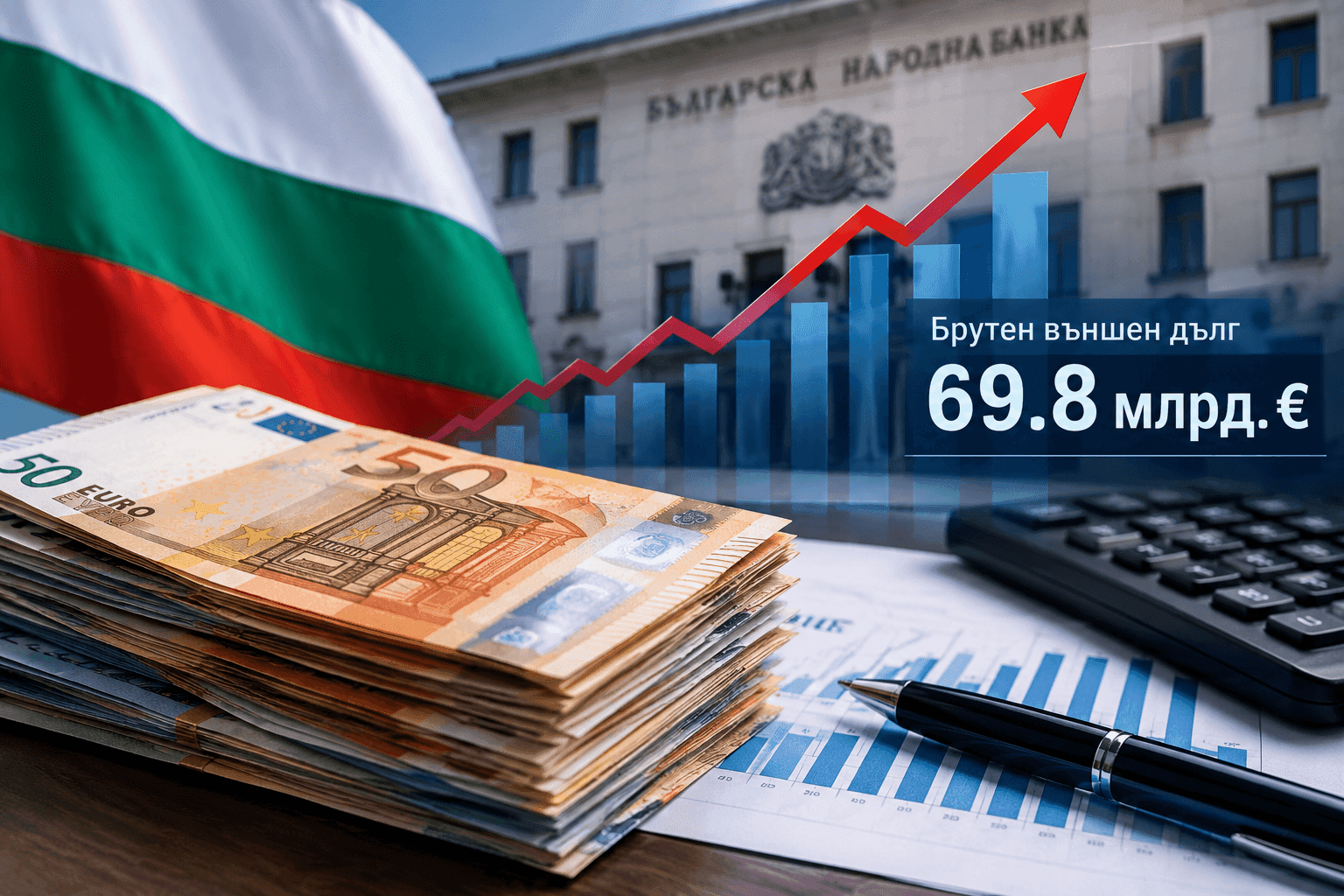 Външният дълг на България скочи с 14.6 млрд. евро за година