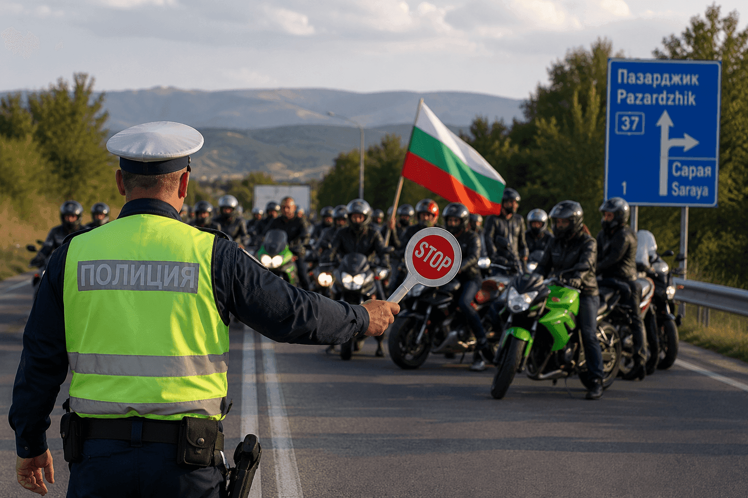 Временно затварят пътя към АМ „Тракия“ заради протест на мотористи