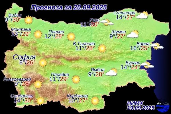 Прогноза за времето в събота: слънчево и топло с почти летни температури