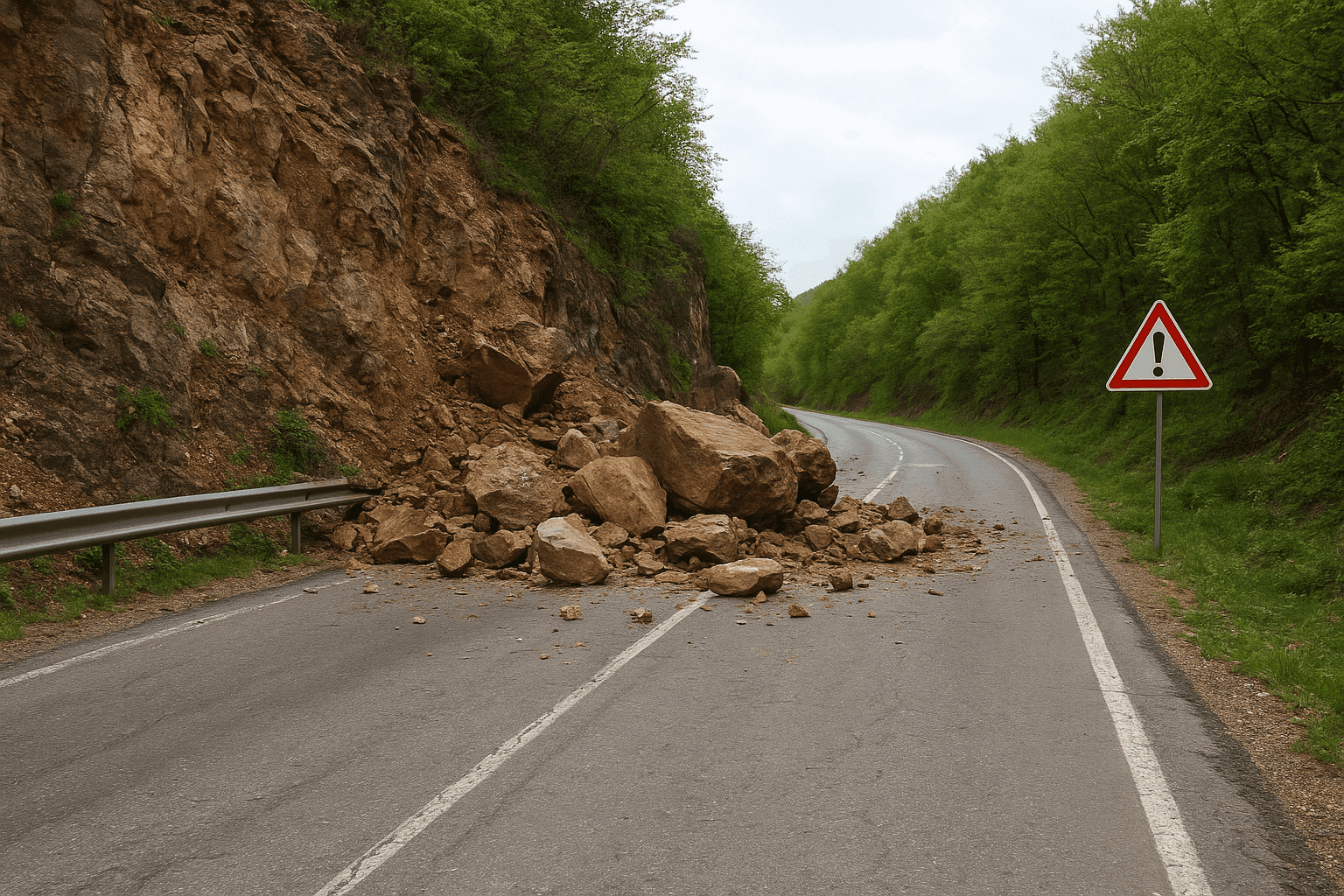 Заради паднала скална маса: Ограничено движение по пътя Велинград – Сърница 