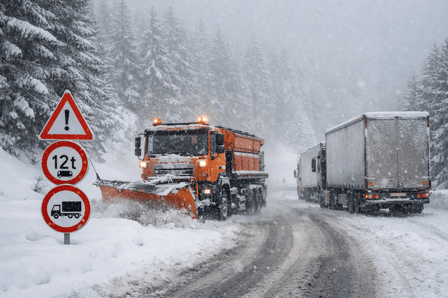 Временно ограничават движението на тежкотоварни автомобили в района на Юндола заради снеговалеж