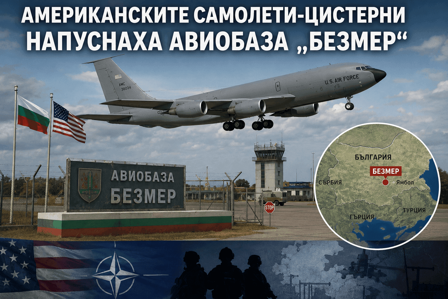 Американските самолети-цистерни напуснаха авиобаза „Безмер“