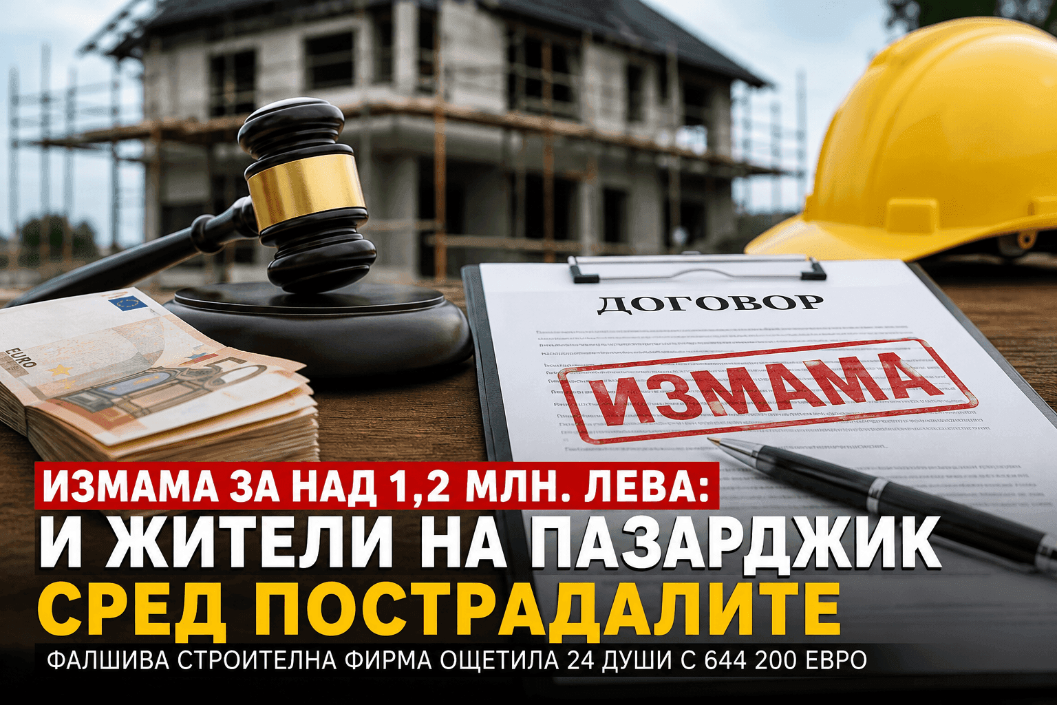 Измама за над 1,2 млн. лева: И жители на Пазарджик сред жертвите на фалшива строителна фирма