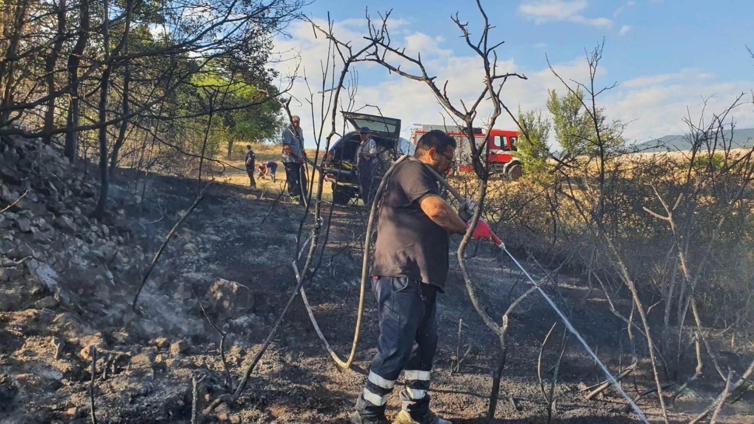 Доброволци от Панагюрище помогнаха за гасенето на пожар край Оборище