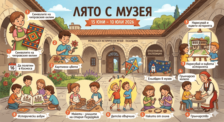 „Лято с музея“ 2026: История, занаяти и творчество очакват децата в Пазарджик